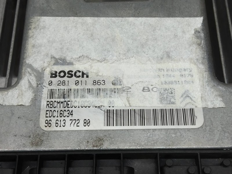 Recambio de centralita motor uce para citroen c4 berlina collection referencia OEM IAM 0281011863 9661377280 EDC16C34