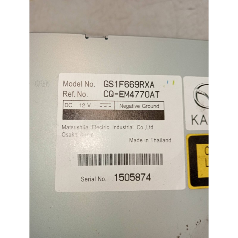 Recambio de sistema audio / radio cd para mazda 6 lim. (gh) 2.0 crtd 140cv active (5-ptas.) referencia OEM IAM GS1F669RXA 150587