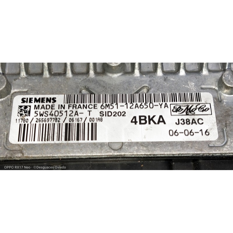 Recambio de centralita motor uce para ford focus berlina (cap) ambiente (d) referencia OEM IAM 6M5112A650YA 5WS40512ATSID42 4BKA