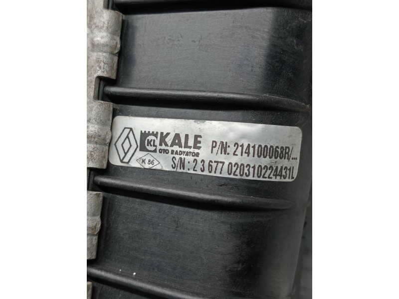 Recambio de radiador agua para renault fluence expression referencia OEM IAM 214100068R  