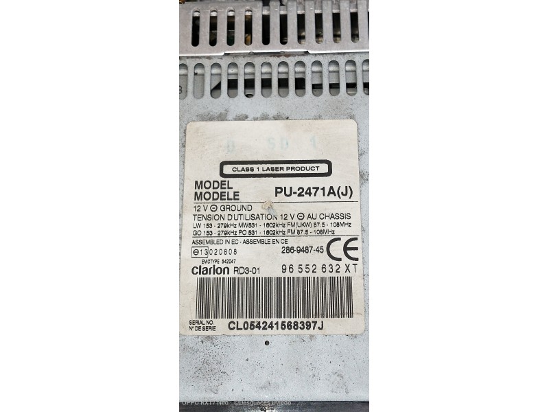 Recambio de sistema audio / radio cd para citroen c3 1.4 hdi 16v sx referencia OEM IAM PU2471AJ 96552632XT 286948745