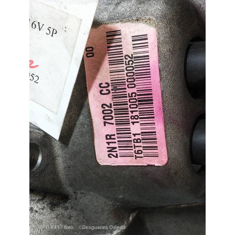 Recambio de caja cambios para ford fiesta (cbk) 1.4 16v cat referencia OEM IAM 2N1R7002CC T6TB1 181005 000052