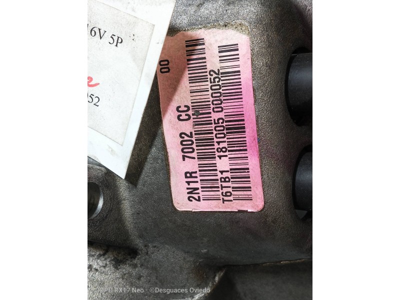 Recambio de caja cambios para ford fiesta (cbk) 1.4 16v cat referencia OEM IAM 2N1R7002CC T6TB1 181005 000052