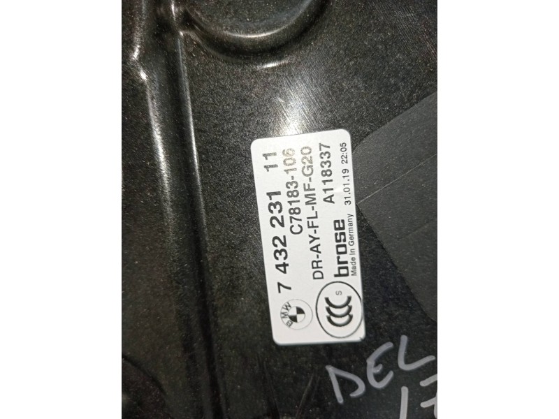 Recambio de elevalunas delantero izquierdo para bmw serie 3 berlina (g20) 320d referencia OEM IAM 743223111 C78183106 4P