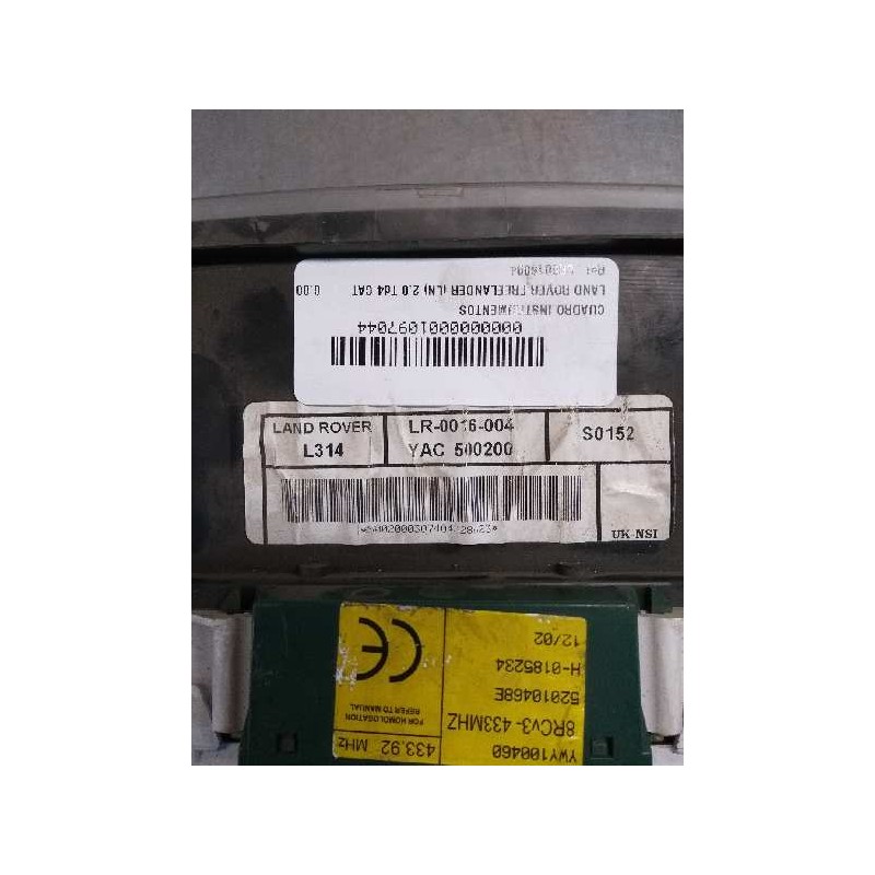 Recambio de cuadro instrumentos para land rover freelander (ln) 2.0 td4 cat referencia OEM IAM LR0016004 YAC500200 L314