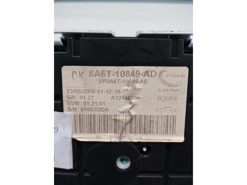 Recambio de cuadro instrumentos para ford fiesta (cb1) 1.25 16v cat referencia OEM IAM 8A6T10849 AD A12148800 VP8AT10849AE