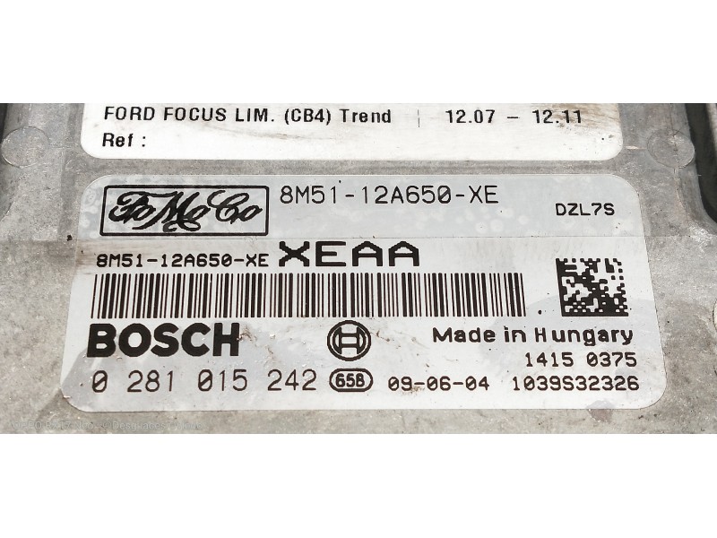 Recambio de centralita motor uce para ford focus lim. (cb4) trend referencia OEM IAM 8M5112A650XE 0281015242 1039S32326