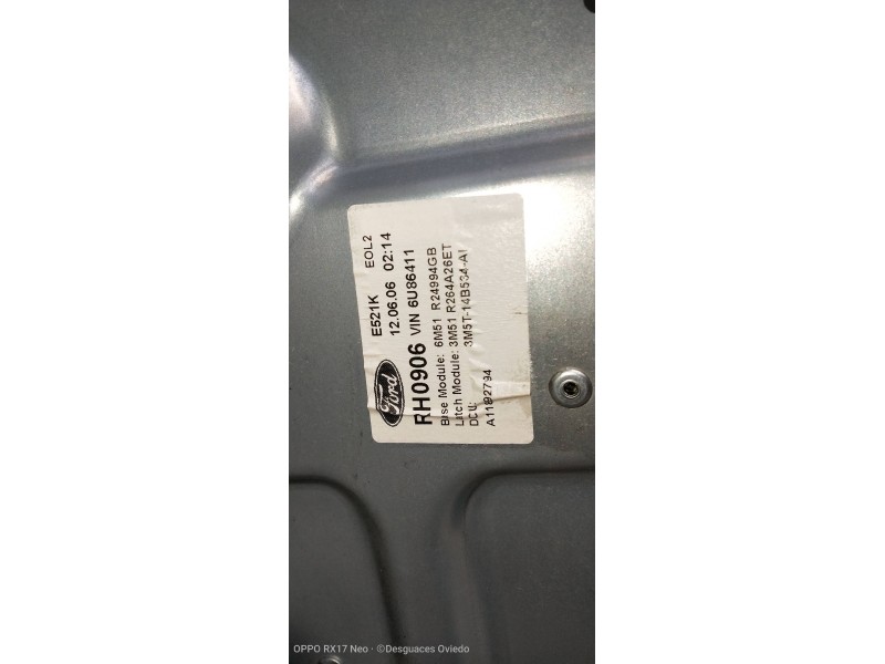 Recambio de elevalunas trasero derecho para ford focus c-max (cap) ghia (d) referencia OEM IAM 3M51R045H22A 6M51R24994GB 5WK1157