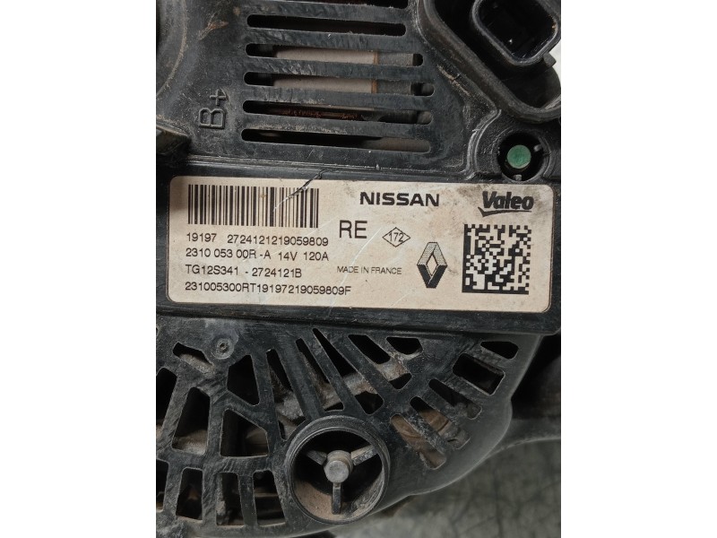 Recambio de alternador para renault clio iv limited referencia OEM IAM 231005300R TG12S341 2724121B