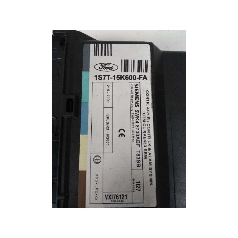 Recambio de modulo electronico para ford focus berlina (cak) 1.8 tddi turbodiesel cat referencia OEM IAM 1S7T15K600FA 5WK48730AB