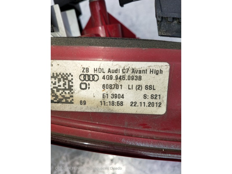 Recambio de piloto trasero izquierdo interior para audi a6 allroad quattro (4gh) 3.0 v6 24v tdi referencia OEM IAM 4G9945093B 60
