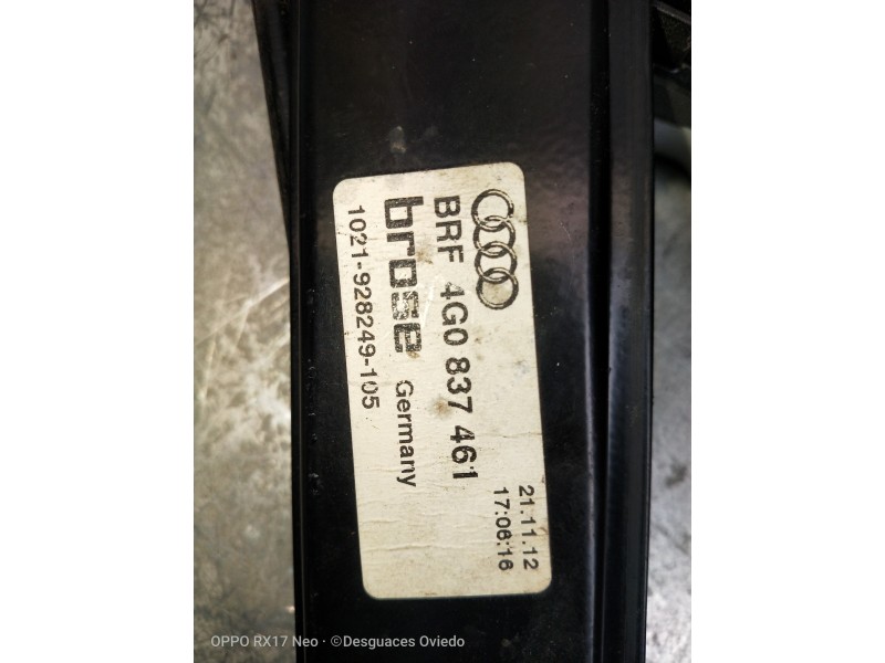 Recambio de elevalunas delantero izquierdo para audi a6 allroad quattro (4gh) 3.0 v6 24v tdi referencia OEM IAM 4G0837461  