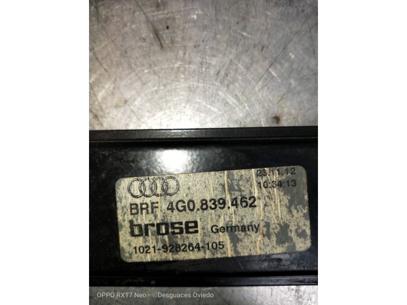 Recambio de elevalunas trasero derecho para audi a6 allroad quattro (4gh) 3.0 v6 24v tdi referencia OEM IAM 4G0839462  