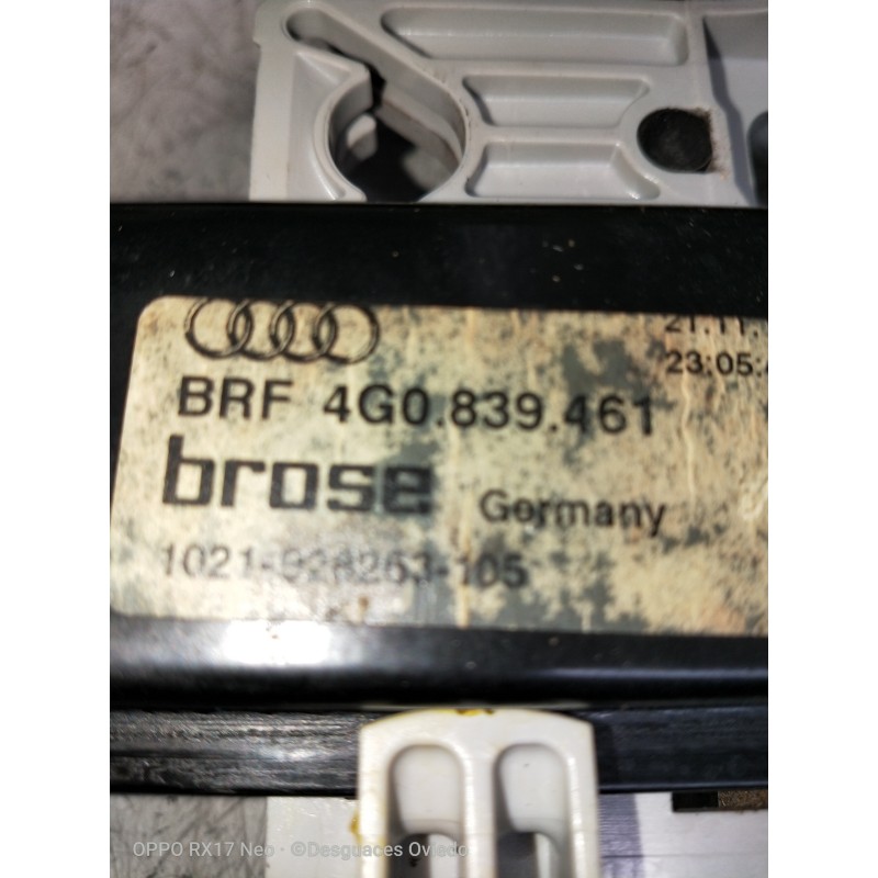 Recambio de elevalunas trasero izquierdo para audi a6 allroad quattro (4gh) 3.0 v6 24v tdi referencia OEM IAM 4G0839461  