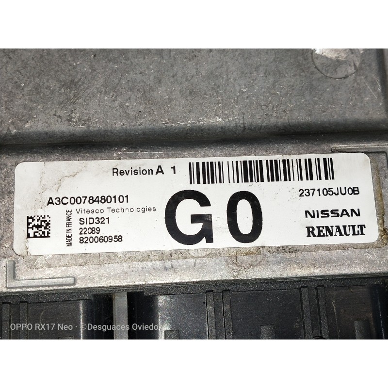 Recambio de centralita motor uce para nissan navara pick-up d23 2.3 dci referencia OEM IAM 237105JU0B A3C0078480101 820060958