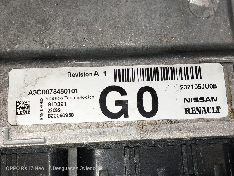 Recambio de centralita motor uce para nissan navara pick-up d23 2.3 dci referencia OEM IAM 237105JU0B A3C0078480101 820060958
