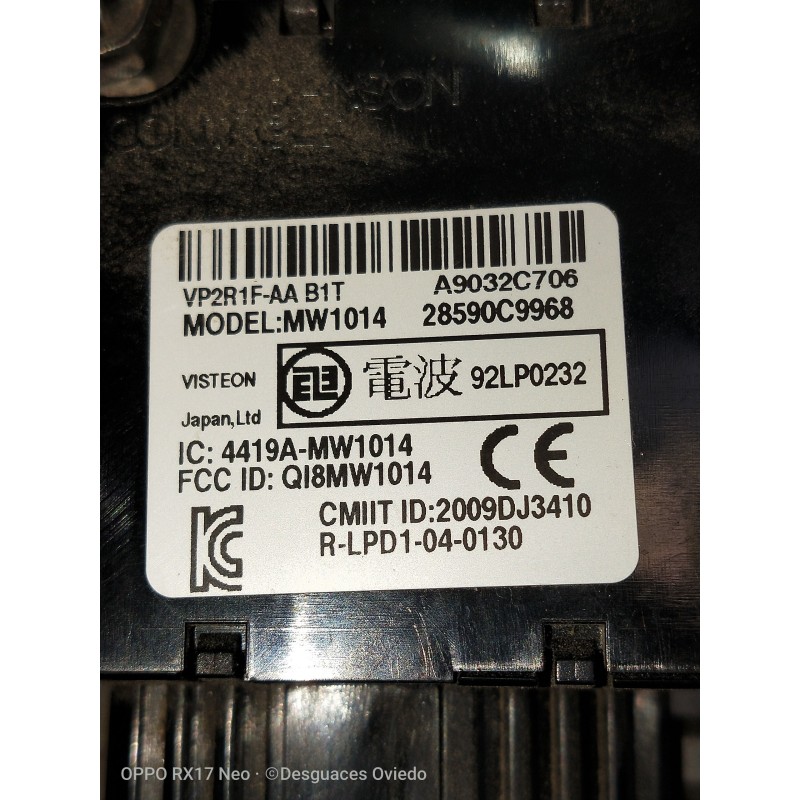 Recambio de conmutador de arranque para nissan navara pick-up d23 2.3 dci referencia OEM IAM 28590C9968 A9032C706 4419AMW1014