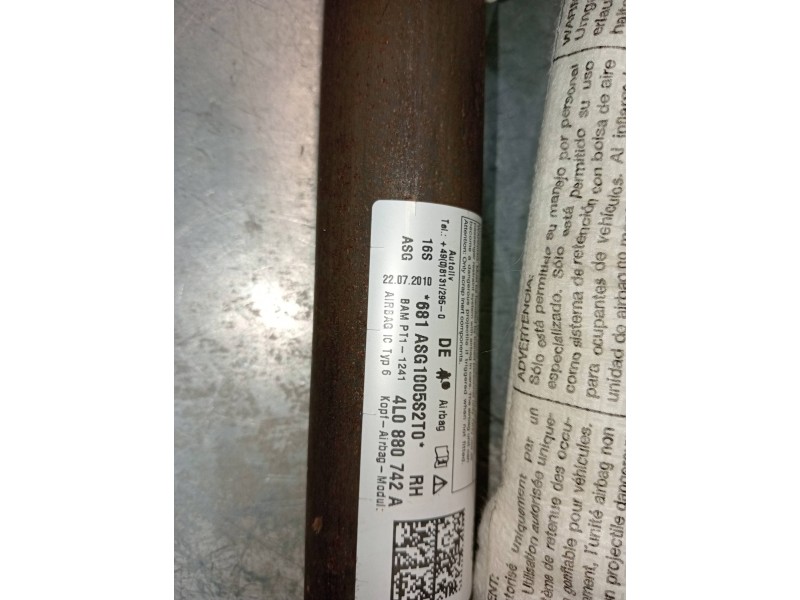 Recambio de airbag cortina delantero derecho para audi q7 (4l) 3.0 tdi (176kw) referencia OEM IAM 4L0880742A  