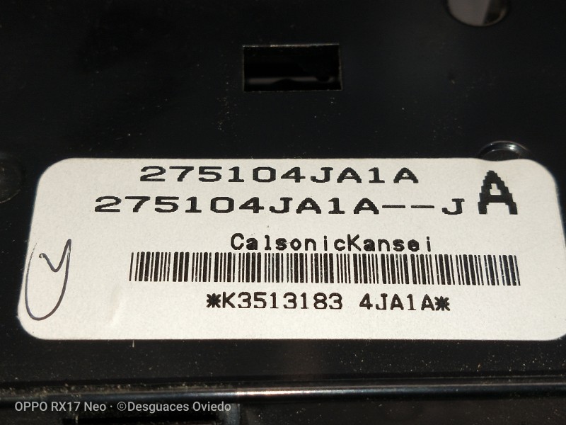 Recambio de mando calefaccion / aire acondicionado para nissan navara pick-up d23 2.3 dci referencia OEM IAM 275104JA1A 275104JA