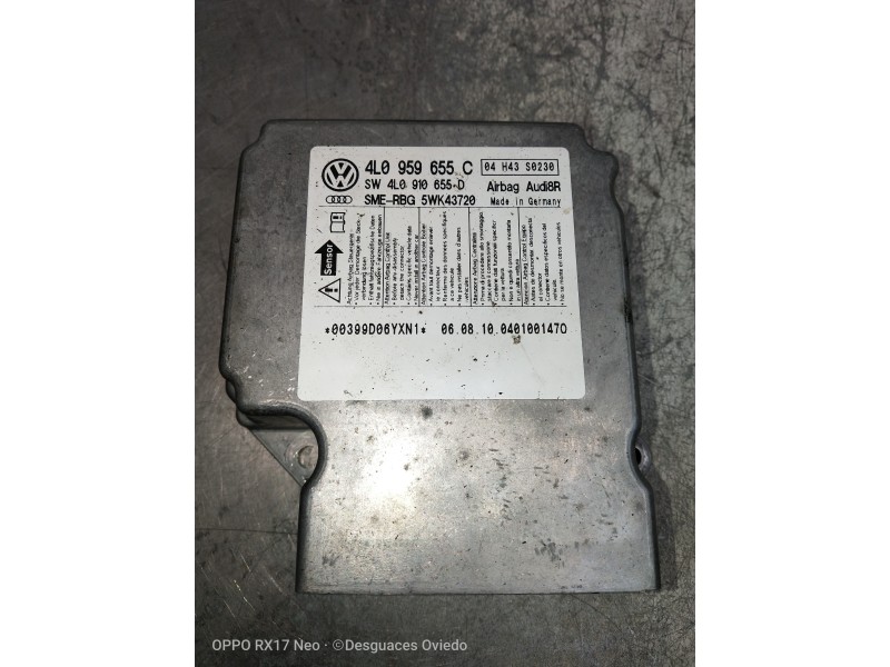 Recambio de kit airbag para audi q7 (4l) 3.0 tdi (176kw) referencia OEM IAM 4L0959655C 4L0910655D 5WK43720