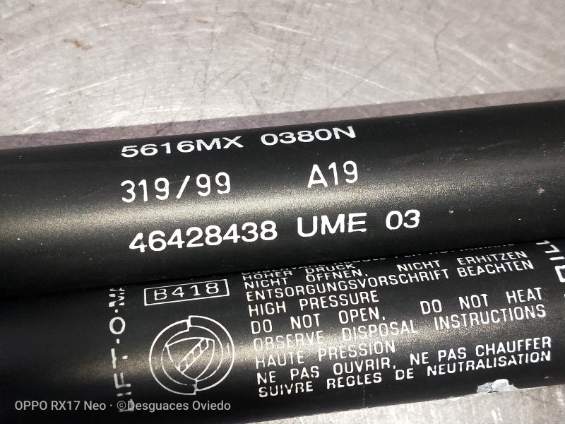 Recambio de amortiguadores maletero / porton para lancia lybra berlina 1.9 jtd referencia OEM IAM 46428438UME03 5616MX 0380N