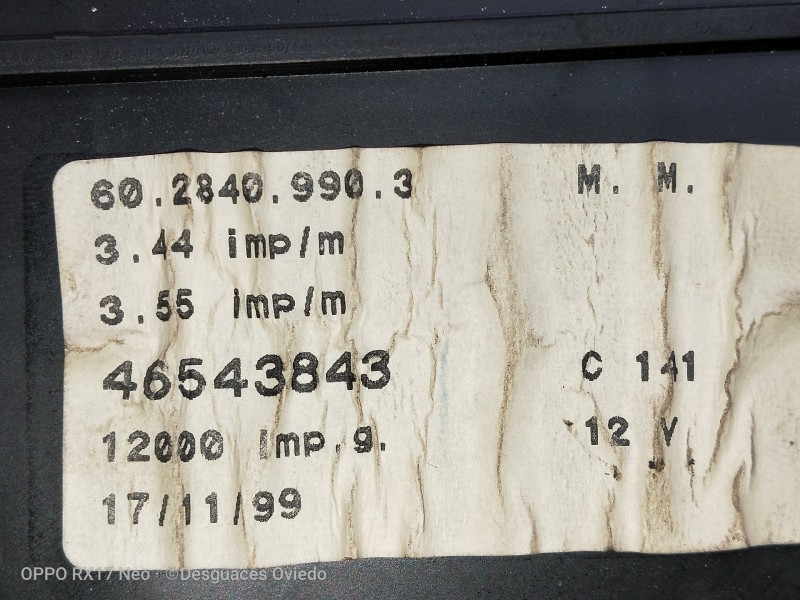 Recambio de cuadro instrumentos para lancia lybra berlina 1.9 jtd referencia OEM IAM 46543843 6028409903 