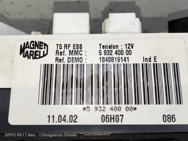 Recambio de mando calefaccion / aire acondicionado para peugeot 307 (s1) xr referencia OEM IAM 593240000 1848819141 