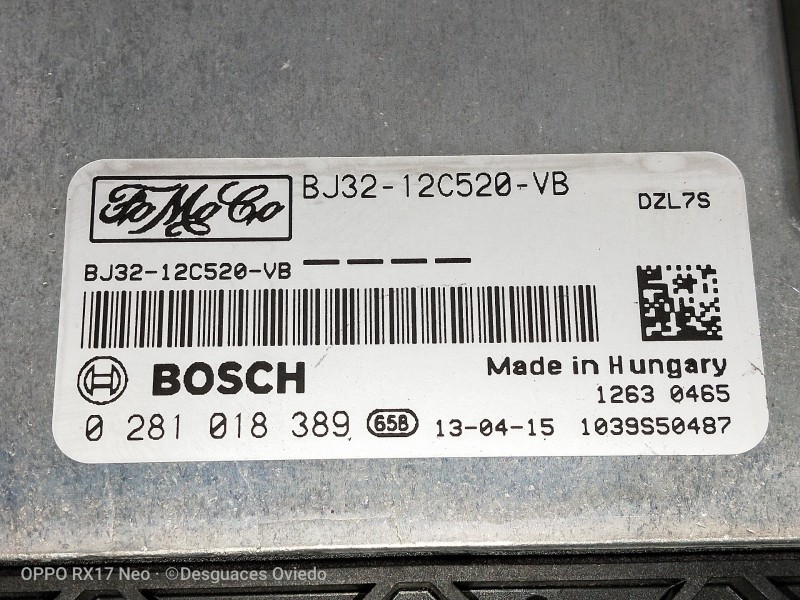 Recambio de centralita motor uce para land rover evoque dynamic referencia OEM IAM BJ3212C520VB 0281018389 12630465
