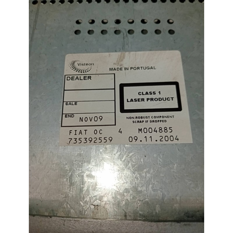 Recambio de sistema audio / radio cd para fiat stilo (192) 1.9 multijet 140 m.schumacher referencia OEM IAM 735392559  
