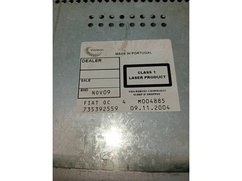Recambio de sistema audio / radio cd para fiat stilo (192) 1.9 multijet 140 m.schumacher referencia OEM IAM 735392559  