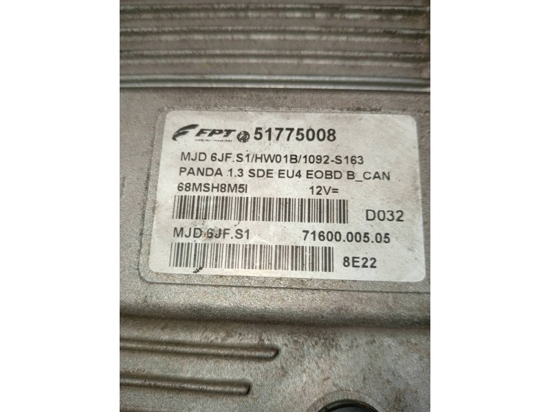 Recambio de centralita motor uce para fiat panda van (i) (271) active 2 sitze referencia OEM IAM 51775008 7160000505 