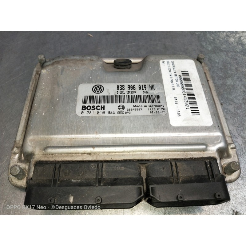 Recambio de centralita motor uce para seat leon (1m1) sport f.r. referencia OEM IAM 038906019HK 0281010985 28SA5597