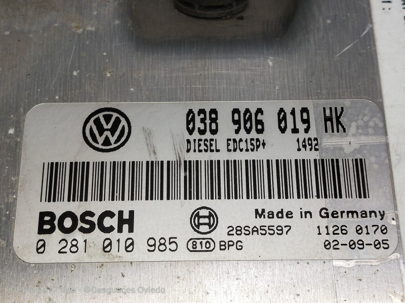 Recambio de centralita motor uce para seat leon (1m1) sport f.r. referencia OEM IAM 038906019HK 0281010985 28SA5597