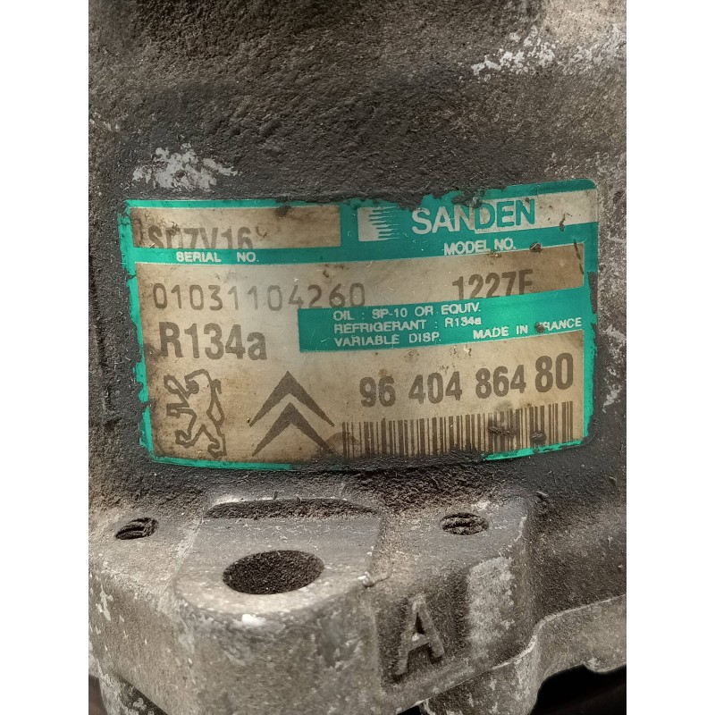 Recambio de compresor aire acondicionado para citroen xsara picasso 2.0 hdi vivace referencia OEM IAM SD7V161227F 9640486480 