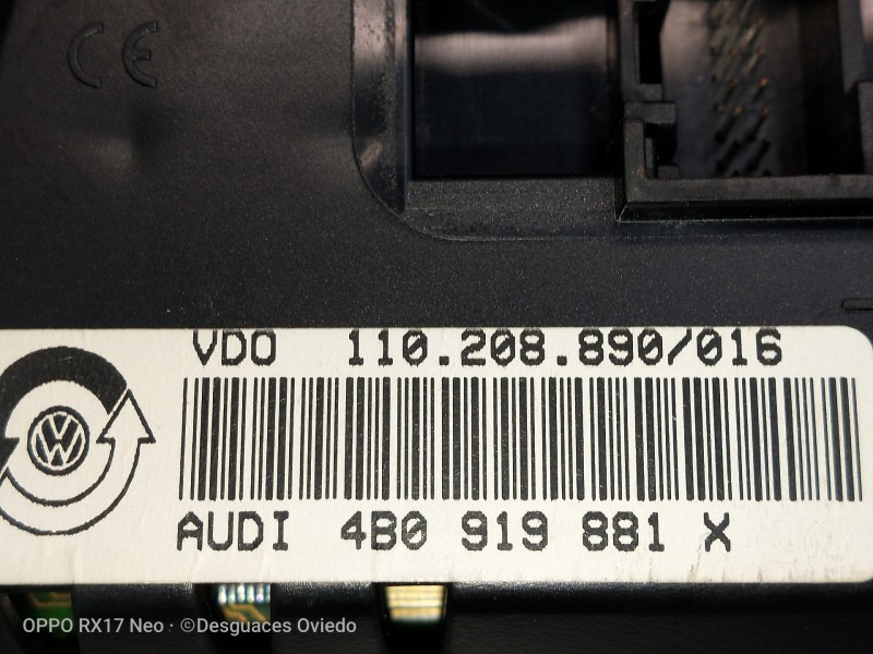 Recambio de cuadro instrumentos para audi a6 berlina (4b2) 2.5 tdi referencia OEM IAM 4B0919881X VD0110208890016 