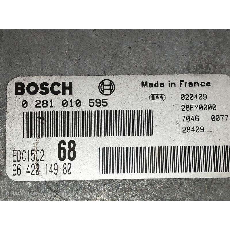 Recambio de centralita motor uce para citroen xsara picasso 2.0 hdi vivace referencia OEM IAM 9642014980 0281010595 28FM0000