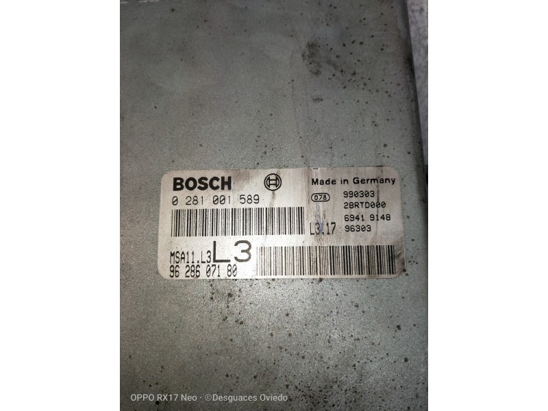 Recambio de centralita motor uce para peugeot 605 stdt referencia OEM IAM 0281001589 9628607180 