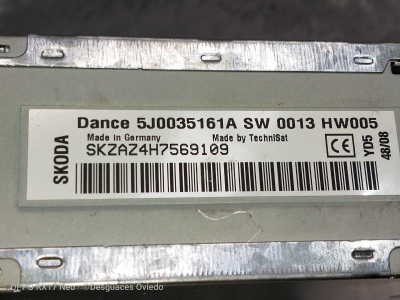 Recambio de sistema audio / radio cd para skoda fabia (5j2 ) urban referencia OEM IAM 5J0035161A SKZAZ4H7569109 