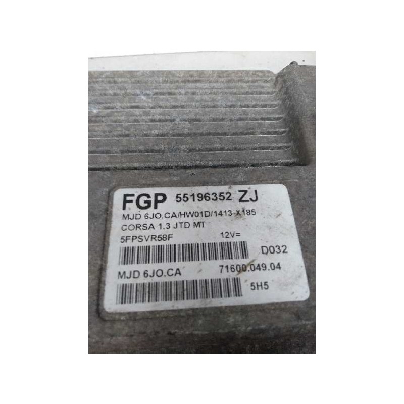 Recambio de centralita motor uce para opel corsa c 1.3 16v cdti cat (z 13 dt / ln9) referencia OEM IAM FGP55196352 MJD6JOCA ZJ