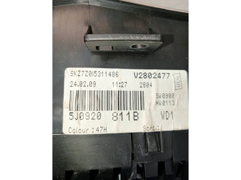 Recambio de cuadro instrumentos para skoda fabia (5j2 ) urban referencia OEM IAM 5J0920811B  