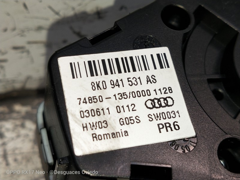 Recambio de mando luces para audi a4 ber. (b8) 2.0 16v tdi referencia OEM IAM 8K0941531AS 0306110112 INTERRUPTOR