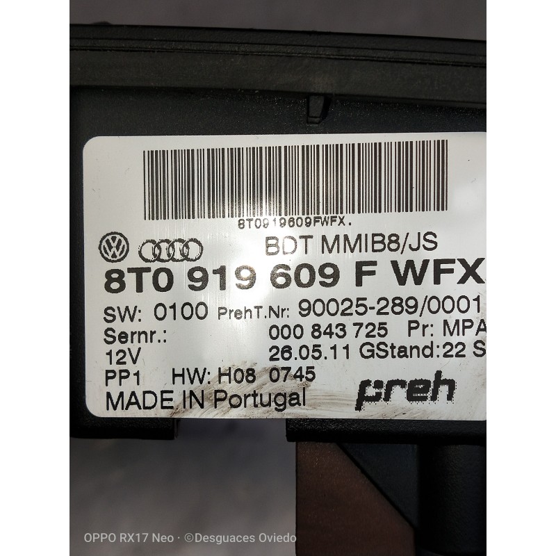 Recambio de mando multifuncion para audi a4 ber. (b8) 2.0 16v tdi referencia OEM IAM 8T0919609FWFX 900252890001 000843725