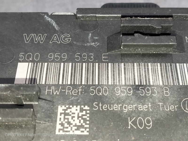 Recambio de modulo electronico para audi a3 (8vk) basic referencia OEM IAM 5Q0959593E 5Q0959593B DEL IZQ