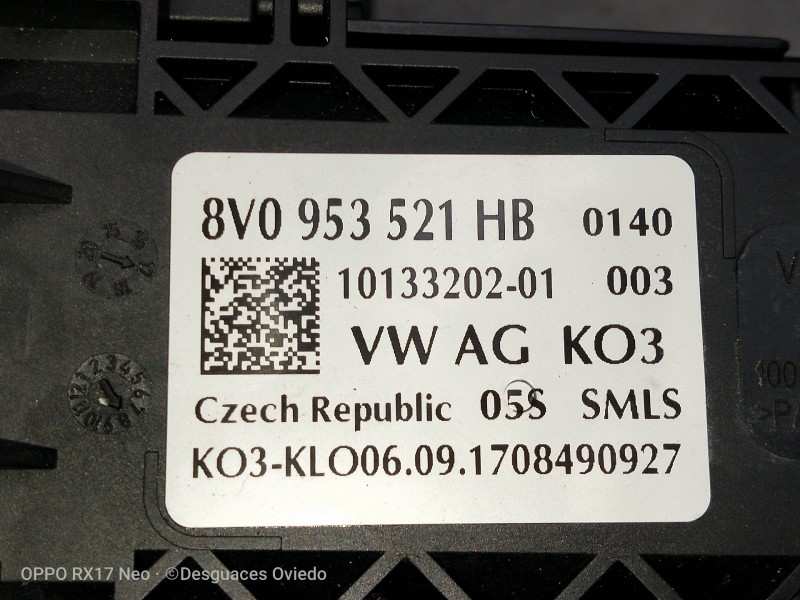 Recambio de mando luces para audi a3 (8vk) basic referencia OEM IAM 8V0953521HB 1013320201 