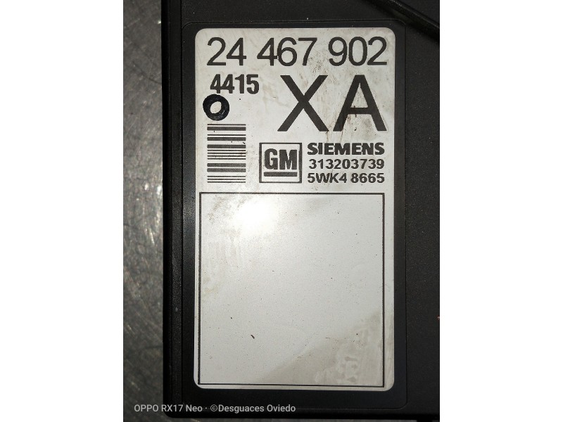 Recambio de modulo electronico para opel corsa c club referencia OEM IAM 24467902 5WK48665 313203739