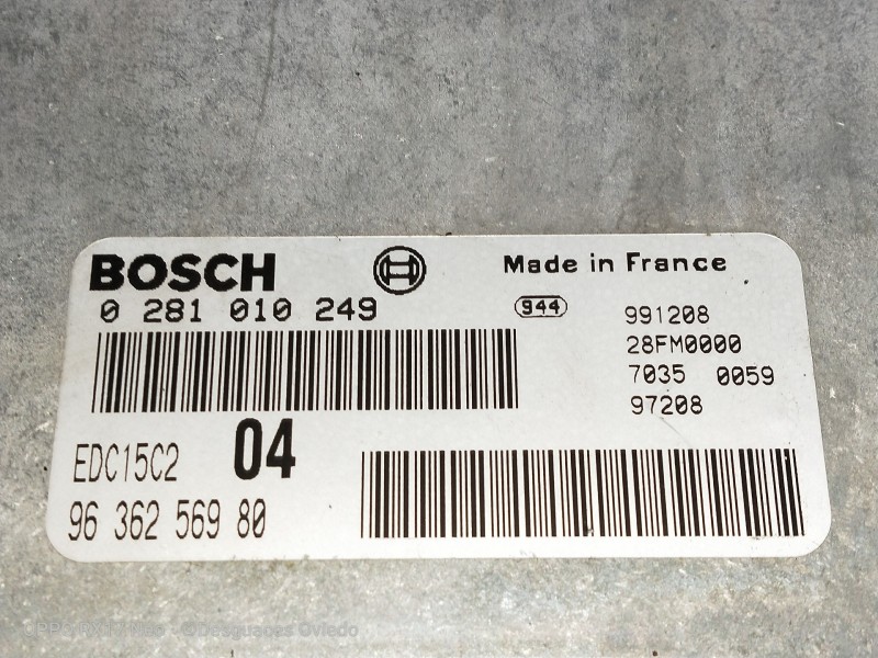 Recambio de centralita motor uce para citroen xsara coupe 2.0 hdi vts (66kw) referencia OEM IAM 9636256980 0281010249 