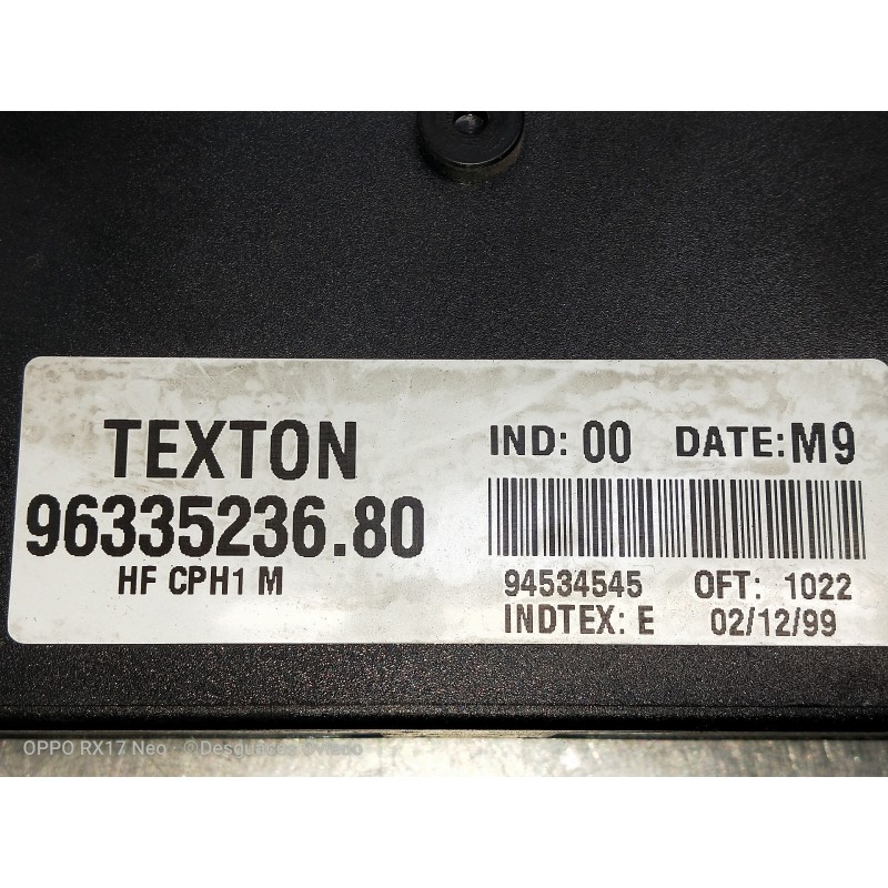 Recambio de modulo electronico para citroen xsara coupe 2.0 hdi vts (66kw) referencia OEM IAM 9633523680 94534545 