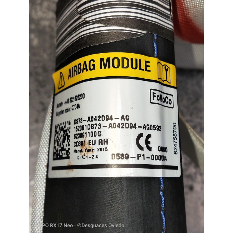 Recambio de airbag cortina delantero derecho para ford mondeo lim. 1.5 ecoboost cat referencia OEM IAM DS73A042D94AG 152091DS73 