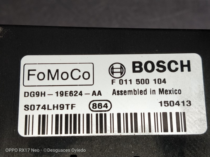 Recambio de resistencia calefaccion para ford mondeo lim. 1.5 ecoboost cat referencia OEM IAM F011500104 DG9H19E624AA S074LH9TF
