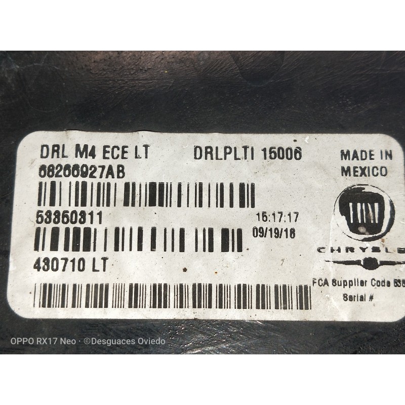 Recambio de piloto delantero izquierdo para jeep compass ii 1.4 m-air cat referencia OEM IAM 68266927AB 53360311 430710LT